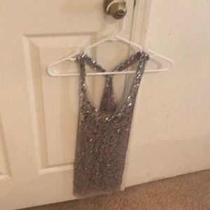 Cute silver sequin tank